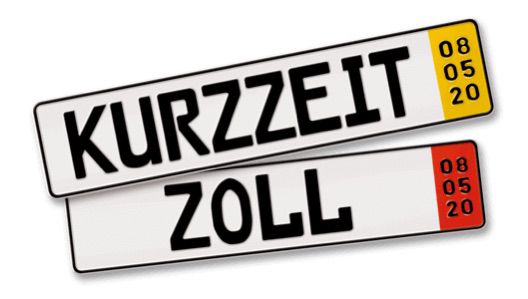 Kurzkennzeichen mit gelbem Rand
