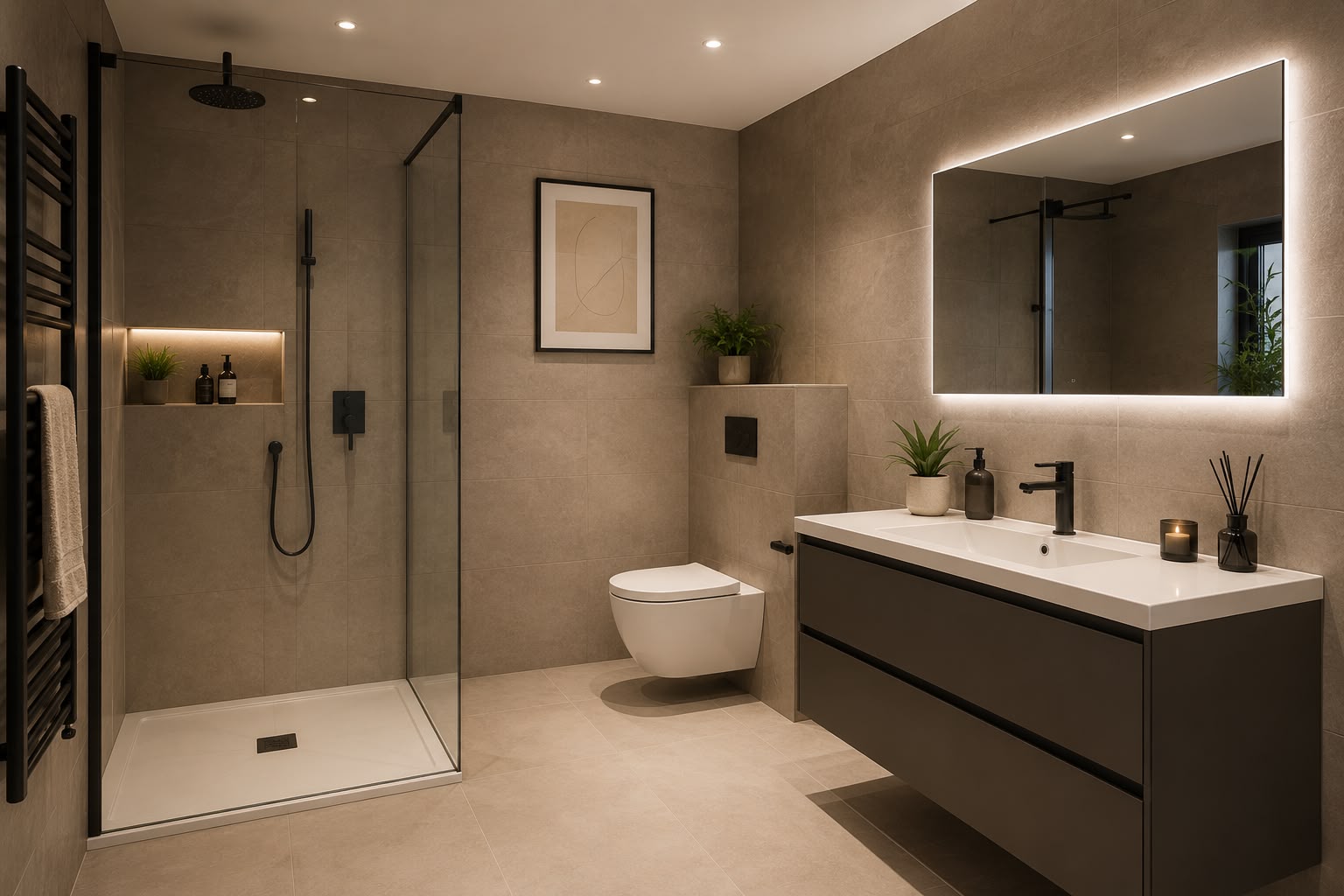 Hochwertiges Badezimmer – Neubauwohnungen Frankfurt Investment Immobilien