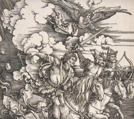 Albrecht Dürer – Die vier apokalyptischen Reiter, 1498 · Kunst in Häppchen im BODA WEINHAUS
