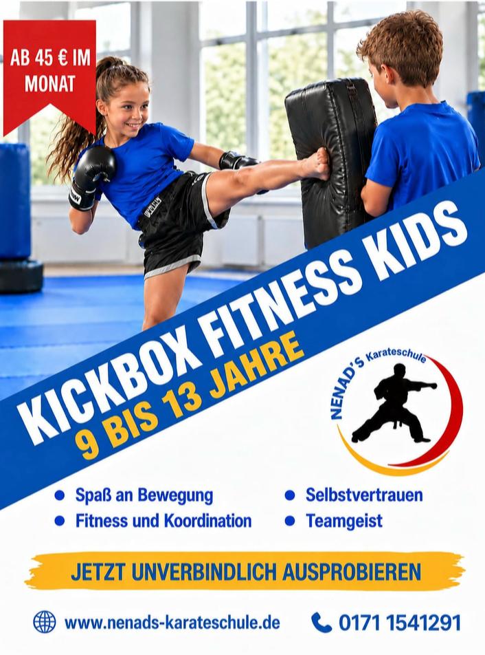 Kickbox Fitness Kids, Probetraining für Kinder von 9 bis 13 Jahren
