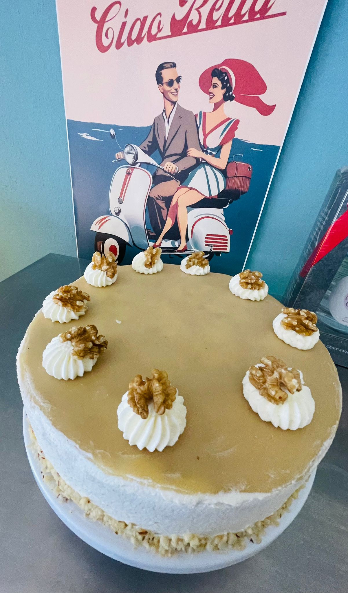 Walnusskuchen mit Karamell