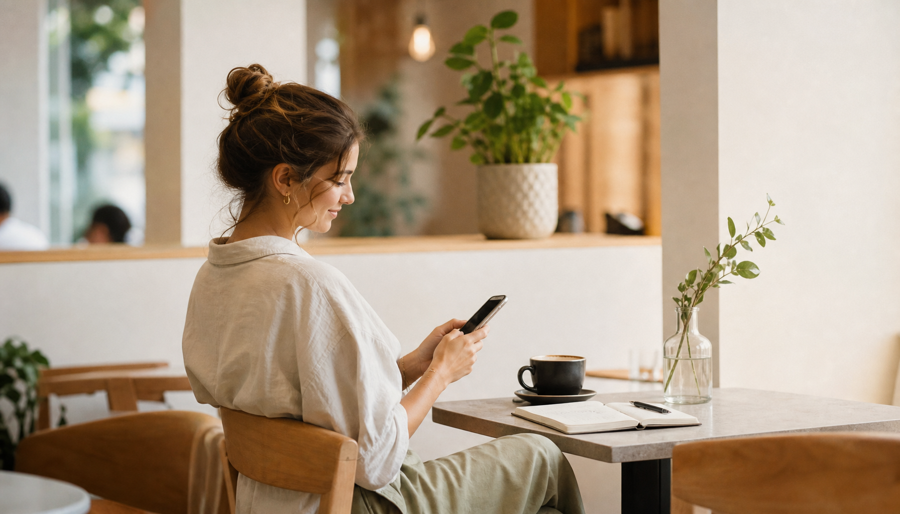 Unternehmerin nutzt PRESENZ Social Media Agentur