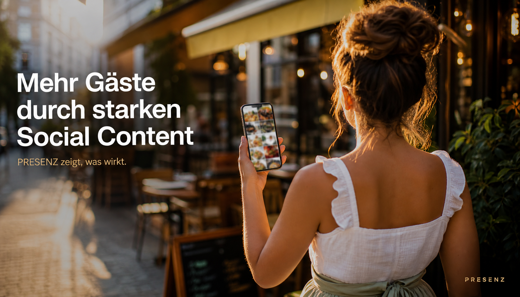 Restaurantinhaberin mit mehr Kunden dank PRESENZ