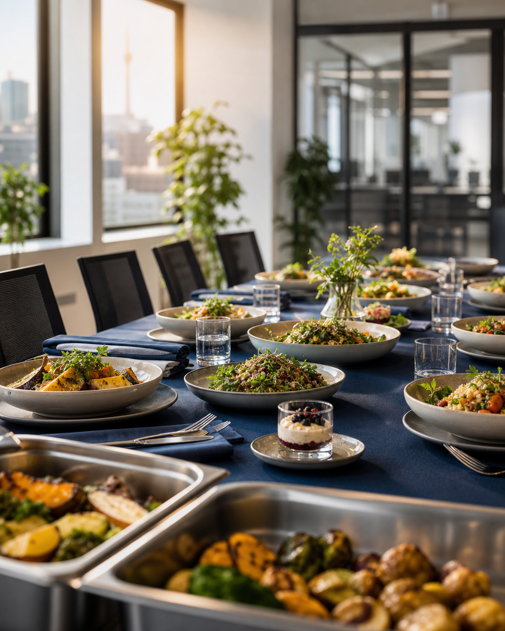 Professionell angerichtetes Firmen-Catering von Spektrum Catering Berlin