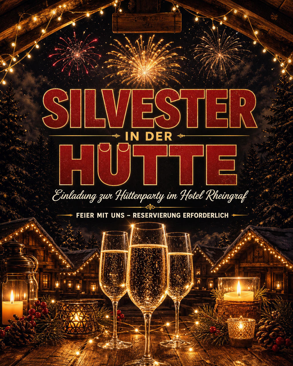 Silvester-Hüttenparty Plakat