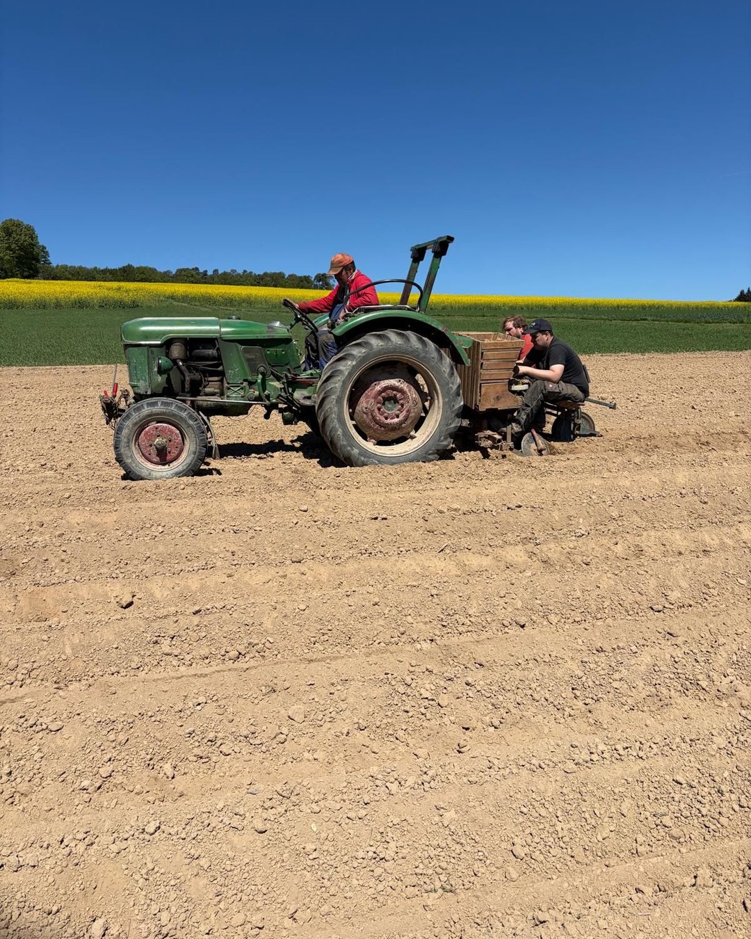 Traktor beim Pflanzen auf dem Feld der Winterwerb GbR