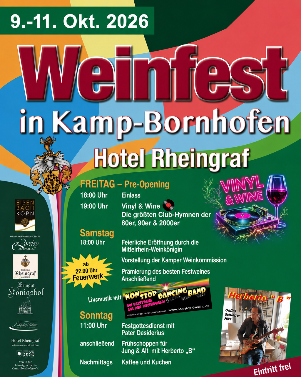 Weinfest Kamp-Bornhofen 2026 Plakat