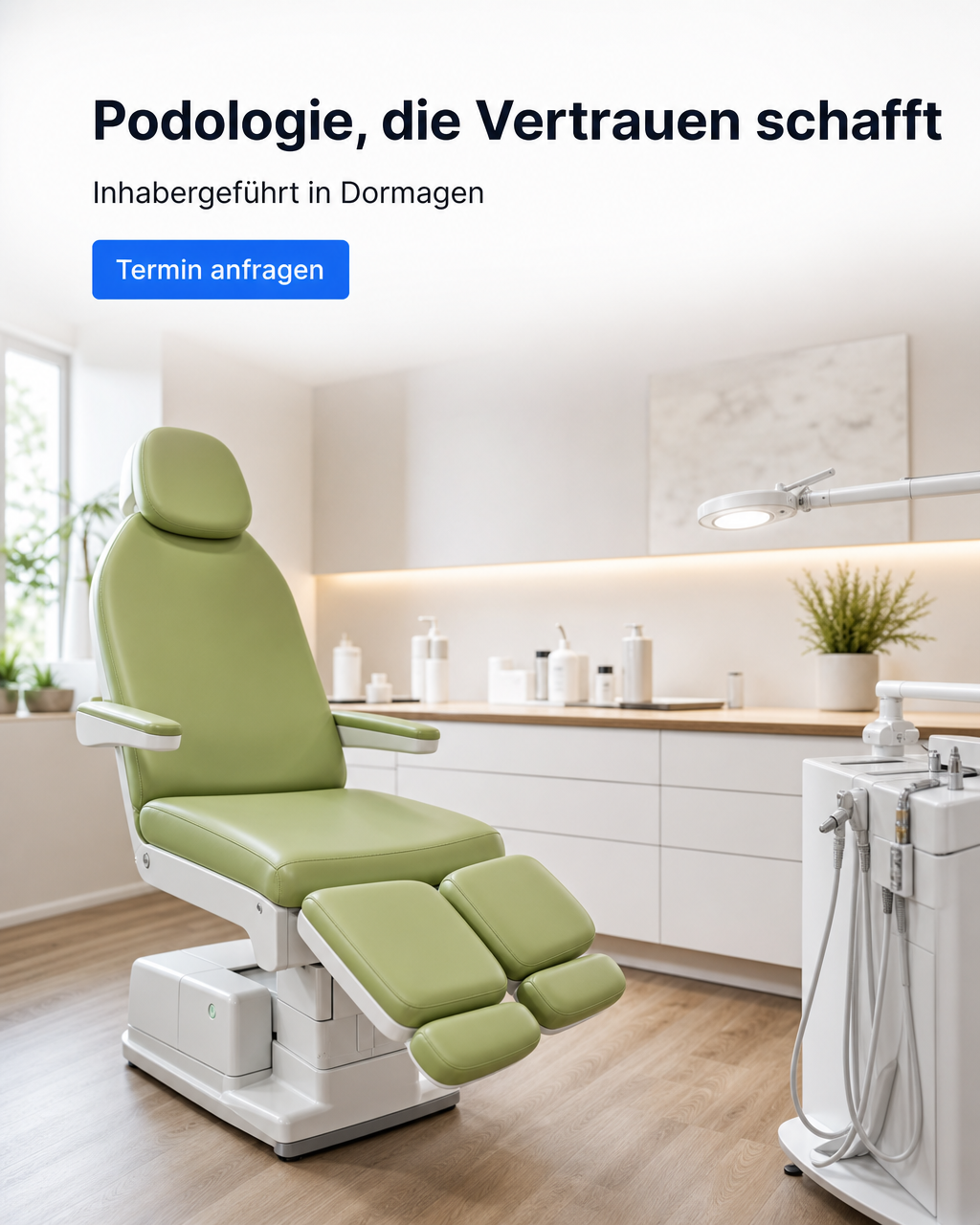 Behandlungsraum der Podologiepraxis Hilliges in Dormagen