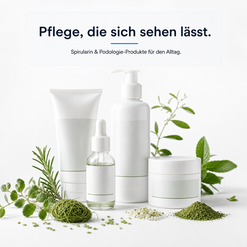 Spirularin und Pedibaehr Pflegeprodukte bei Podologiepraxis Hilliges Dormagen