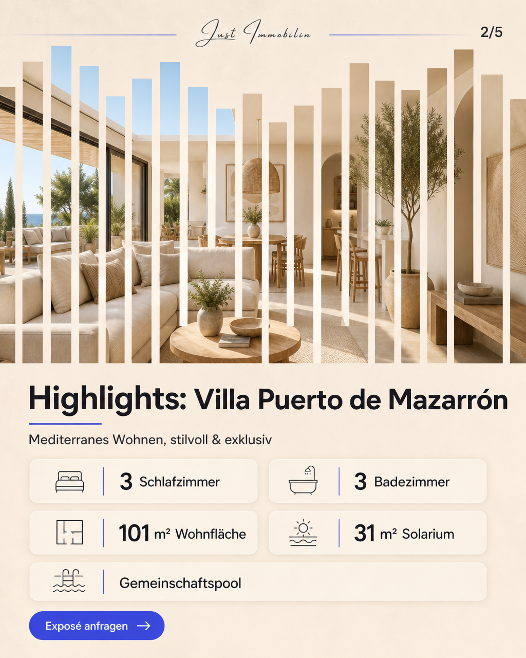 Highlights der Villa: Solarium, Pool, Meerblick