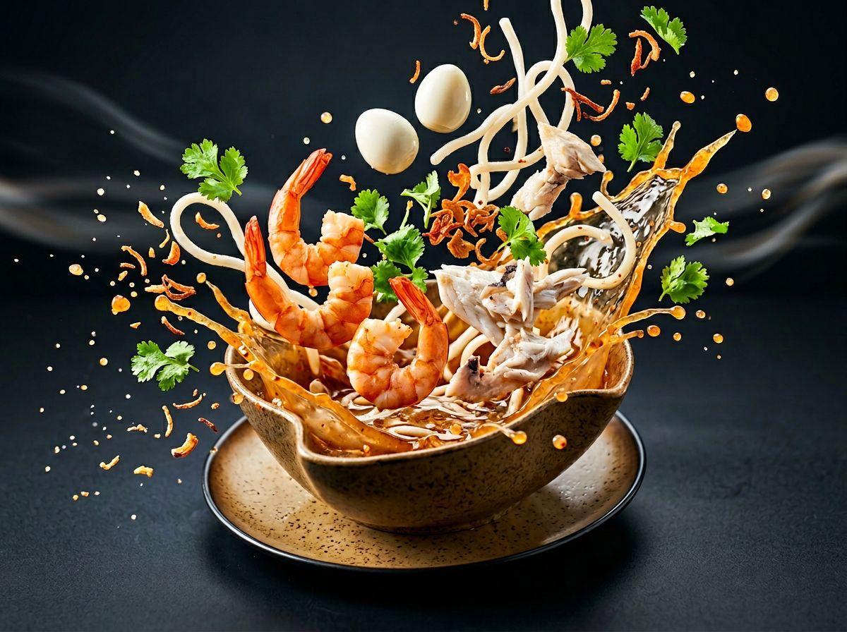 Bánh Canh Tôm - Dicke Reisnudeln mit frischen Garnelen